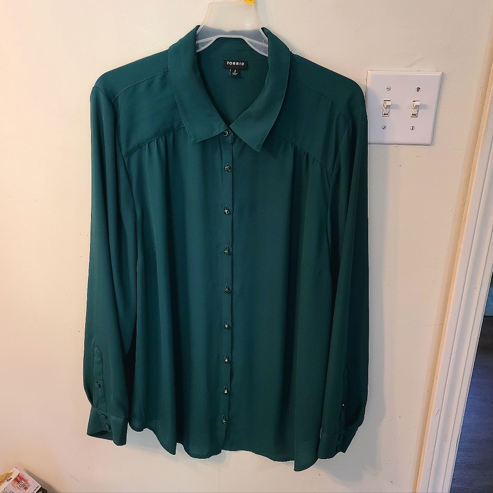Torrid Emerald Green Blouse Sz 2x